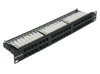 Коммутационная панель Folan 19", 1U, 48 порта, Кат.5e, неэкранированная, черная